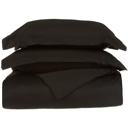 Egyptian Cotton 650 Thread Count Solid Duvet Cover Set King/California King-Black